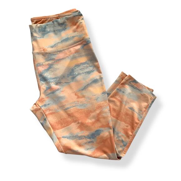 Cali Active women's orange tie dye cropped length activewear legging Large - Picture 1 of 8